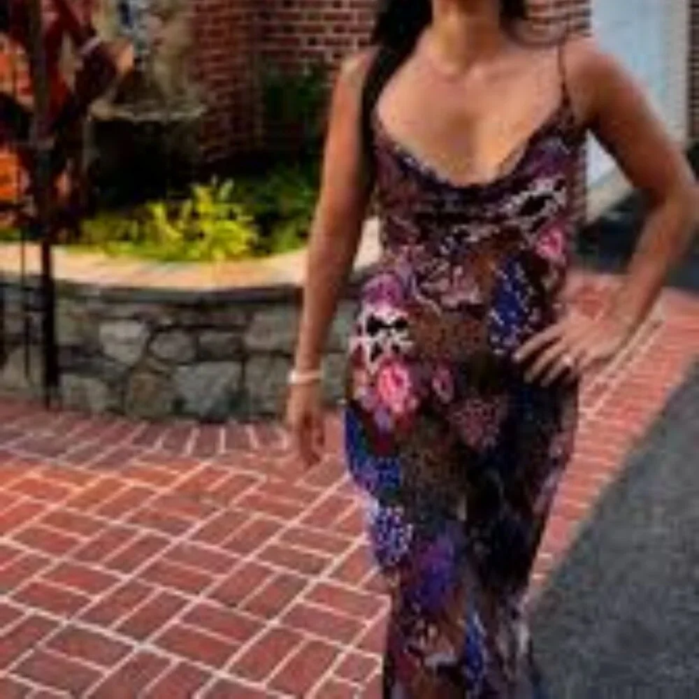 Anthropologie Elyse Luxe Bias Cut Slip Dress Multi Floral Silky ✨ 💃🏻 Medium - Picture 9 of 10